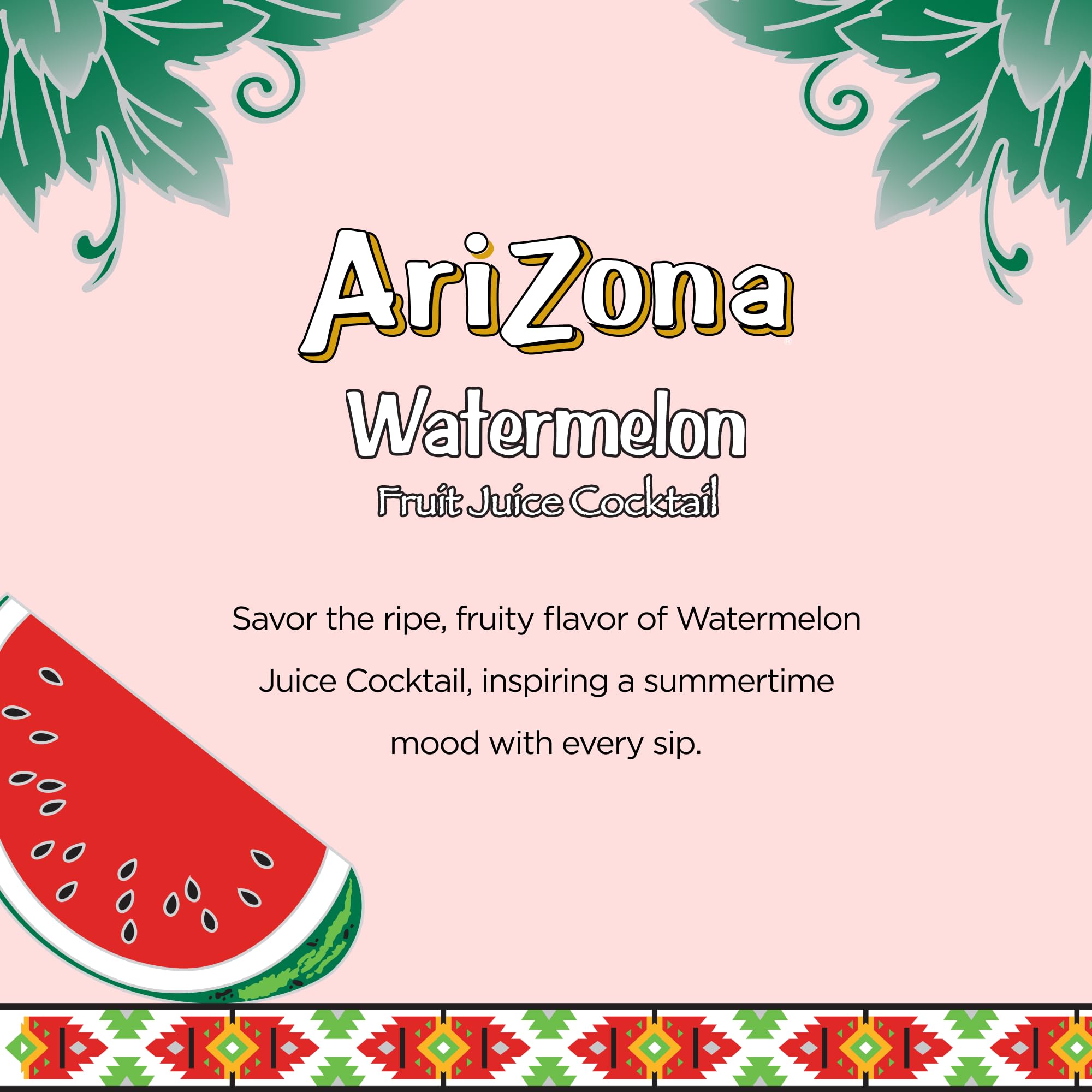 AriZona Watermelon, Fruit Juice Cocktail - Big Can, 22 Fl Oz (Pack of 12)