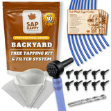Maple Syrup Tapping Kit - (10) Taps for Maple Trees, (10) 3' Food Grade Maple Syrup Tubing Drops, (5) 1 Quart Maple Syrup Filters, Maple Syrup Drill