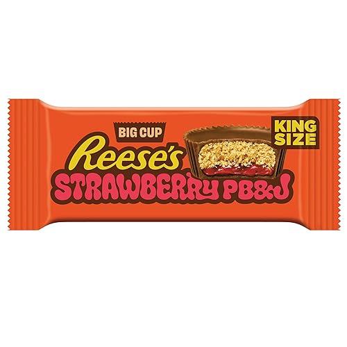 REESE'S PB&J Strawberry Big Cup King Size Peanut Butter Cups, 2.8 oz
