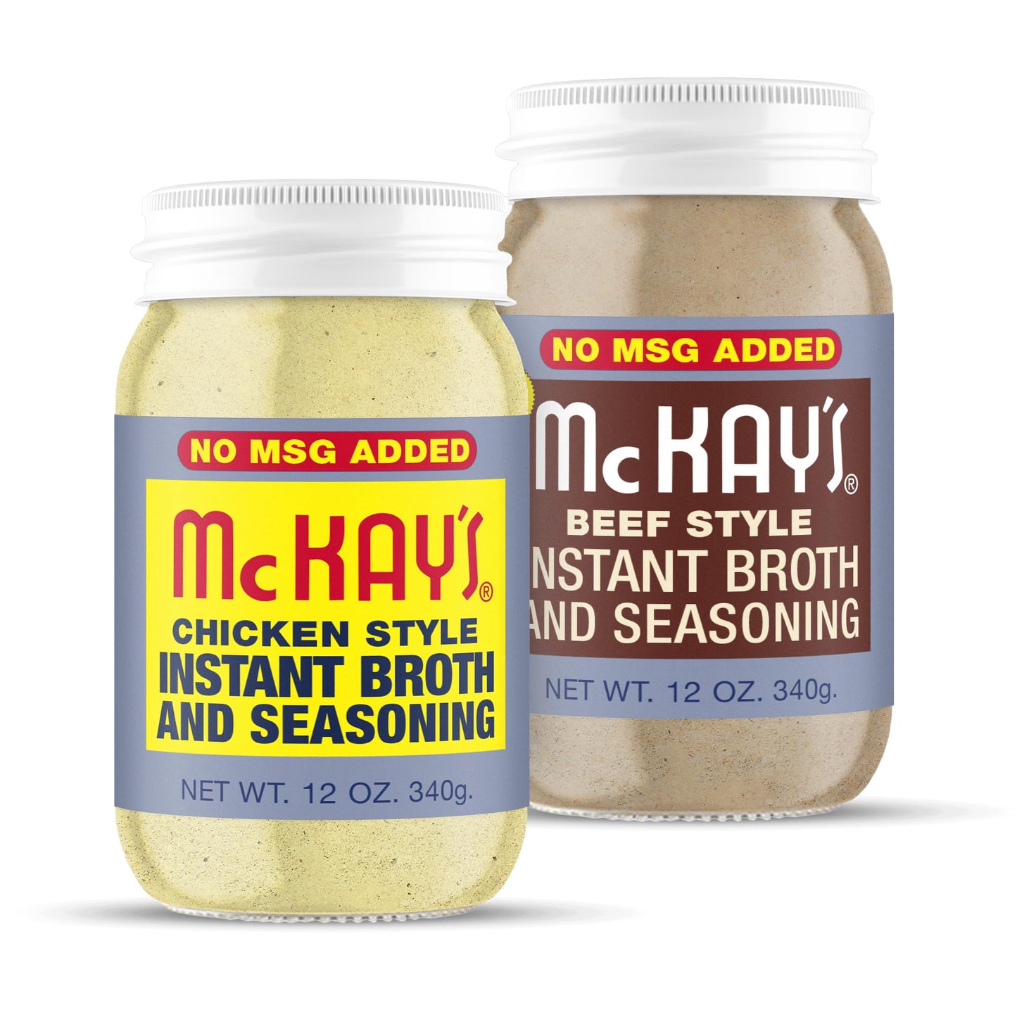 McKay's Chicken and Beef Flavored Soup Seasoning, Gluten Free, Vegetarian Instant Broth, Bullion Powdered Seasoning, Good on Meats, Veggies or in