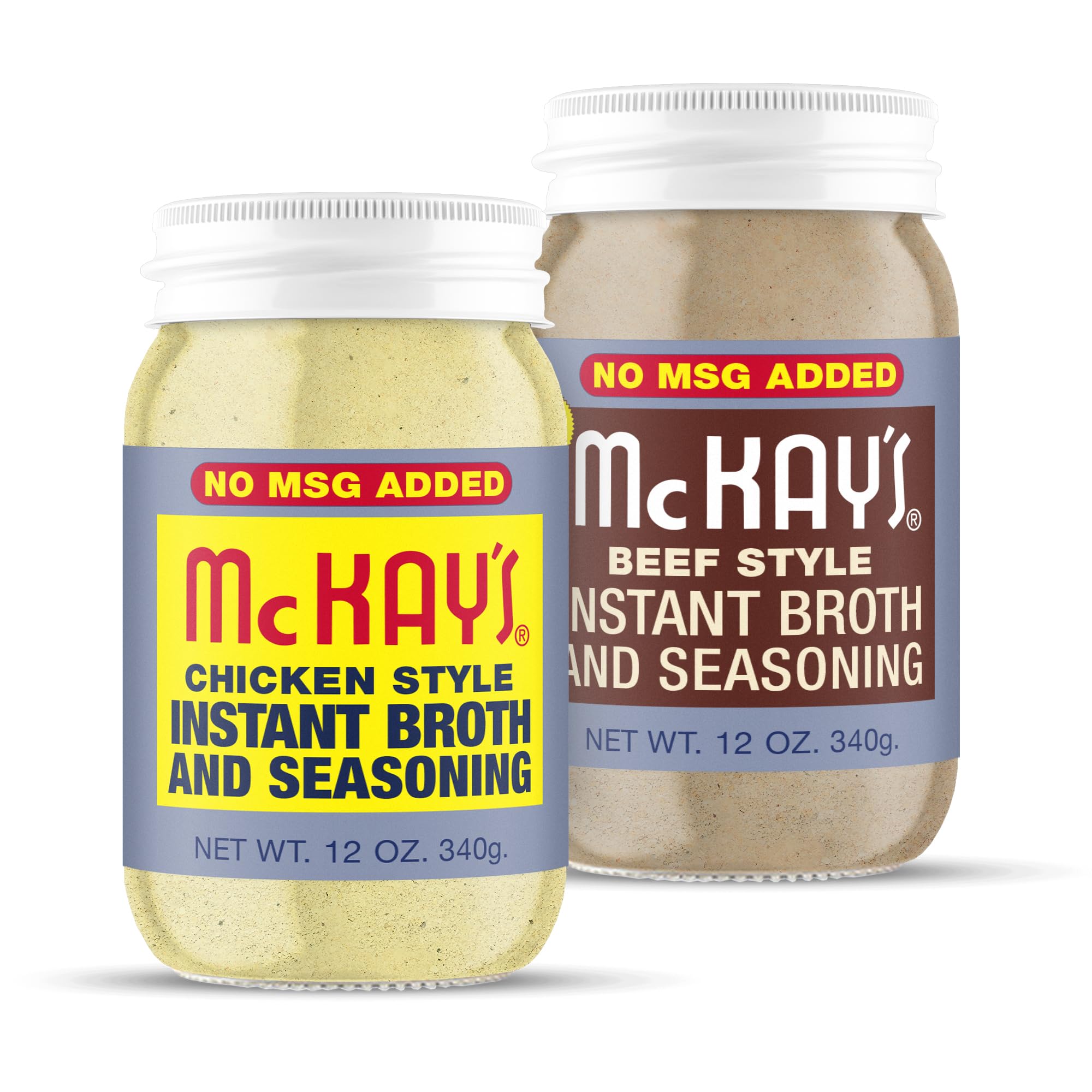 McKay's Chicken and Beef Flavored Soup Seasoning, Gluten Free, Vegetarian Instant Broth, Bullion Powdered Seasoning, Good on Meats, Veggies or in