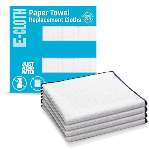 E-Cloth Reusable Paper Towel Replacement Cloth, Premium Microfiber Cleaning Cloths Ideal for Cleaning Up Spills on Countertops, Alternative to Paper