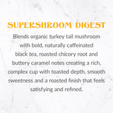 The Republic of Tea SuperShroom Digest Turkey Tail Black Tea, Organic Chicory and Caramel Notes, Naturally Caffeinated, Unbleached Tea Bags in