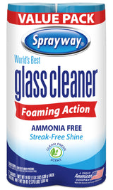 Sprayway Glass Cleaner Foaming Aerosol Spray, 19oz, Pack of 2 | Ammonia-Free, Streakless, Fast-Acting | Cleans & Polishes Glass Surfaces | Fresh