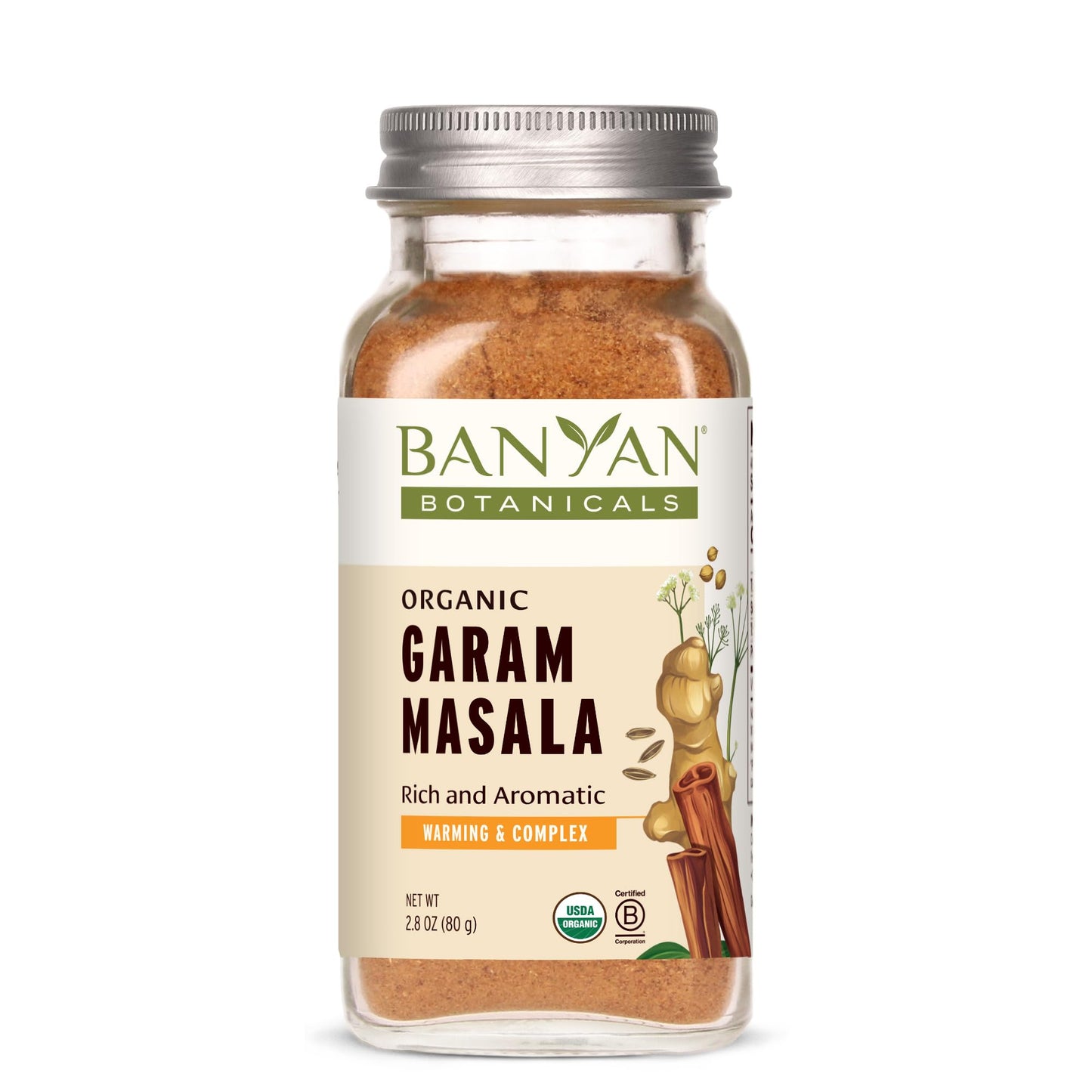 Banyan Botanicals Garam Masala - Organic Garam Masala Seasoning Blend - Versatile Spice Mix for Cooking and Baking - 3.5 oz - Organic, Gluten Free