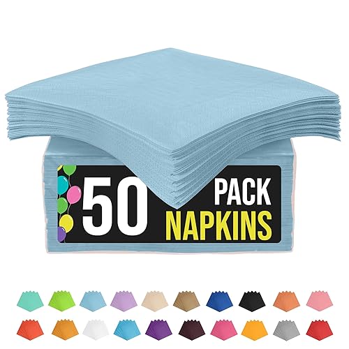 Party Solids Light Blue Napkins Disposable Everyday 50 Pcs 2 Ply Light Blue Dinner Napkins Paper Everyday For Parties & Party Supplies
