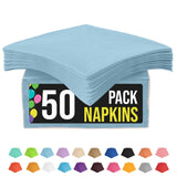 Party Solids Light Blue Napkins Disposable Everyday 50 Pcs 2 Ply Light Blue Dinner Napkins Paper Everyday For Parties & Party Supplies