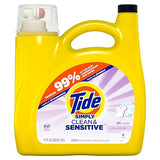 Tide Simply Clean & Sensitive Liquid Laundry Detergent, Cool Cotton Scent, 89 Loads, 117 fl oz