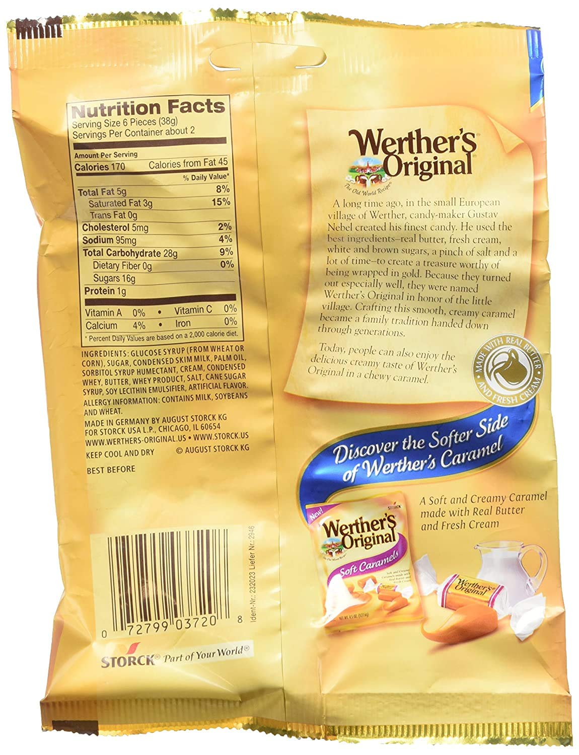 Werthers Original Chewy Caramels 2.4 Oz (Pack of 2)