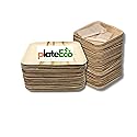 PlateEco Palm Leaf Plates Combo Pack - 8” & 10” Biodegradable Disposable Plates with Forks & Knives (25 Each) | Eco-Friendly Organic Areca Dinnerware