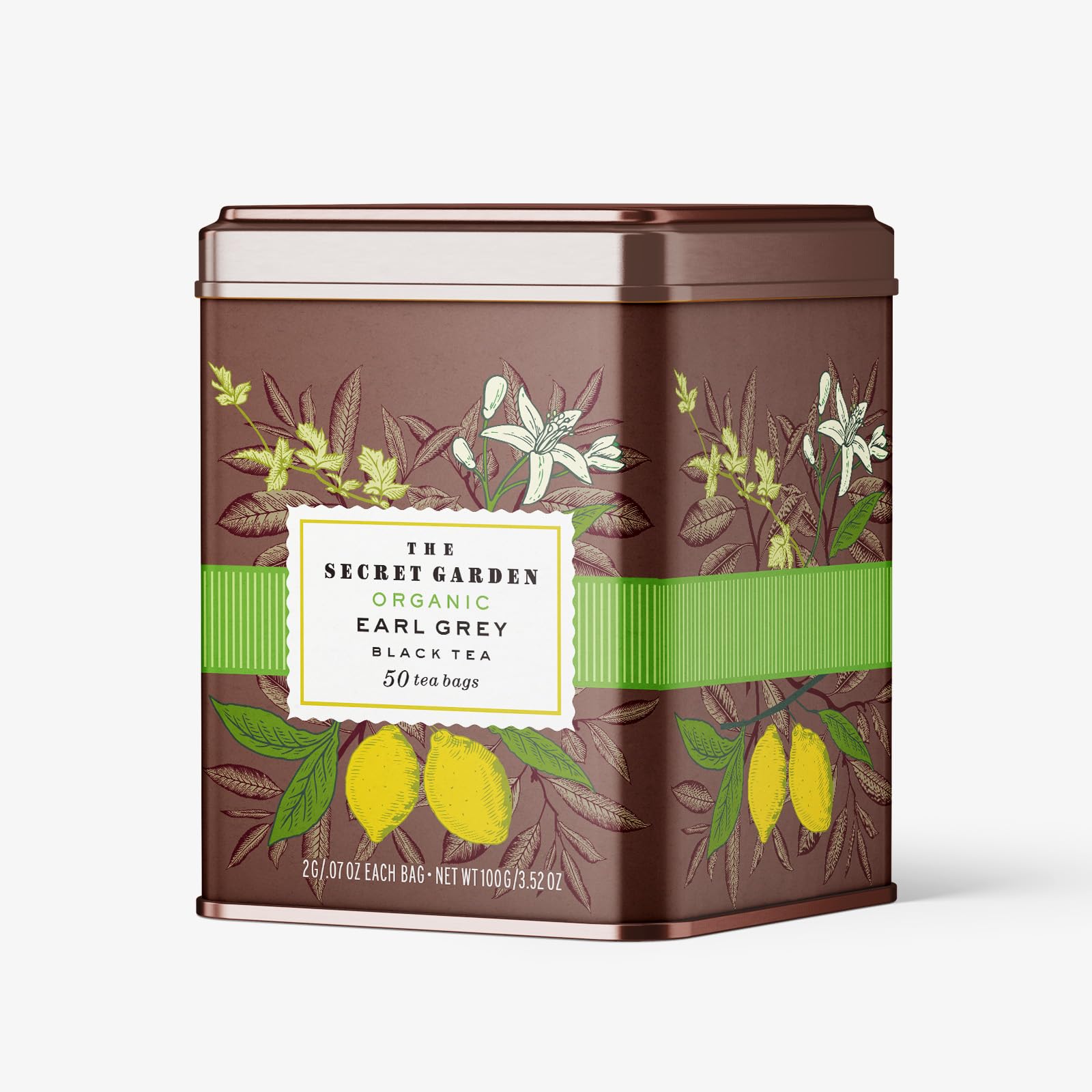 Life Plus Style Gourmet The Secret Garden Organic Earl Grey Black Tea Caffeinated 50 Premium Tea Bags Natural Bergamot Citrus Non GMO Gluten Free Hot