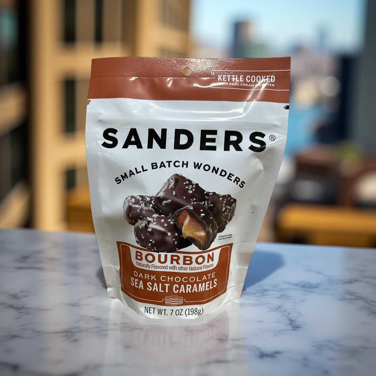 Sanders Dark Chocolate Sea Salt Bourbon Caramels, 7 Ounce, 6 Per Case