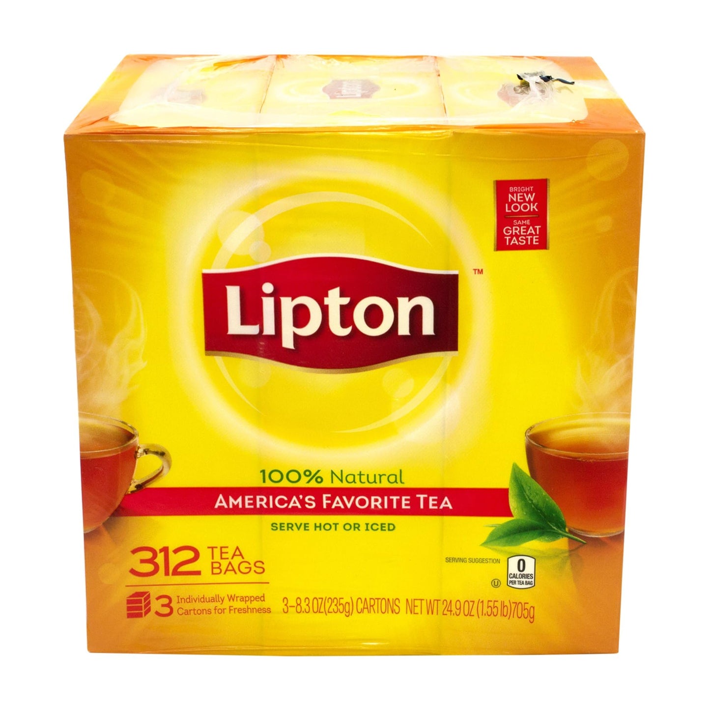 Lipton® 100% Natural Black Tea Bags, 1 Oz, Carton Of 312