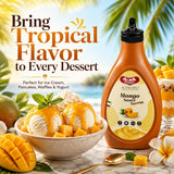 Alma Gourmet Mango Topping Sauce 17.6oz (500g) - Premium Italian Mango Fruit Syrup & Dessert Topping for Ice Cream, Gelato, Pancakes, Waffles, Crepes