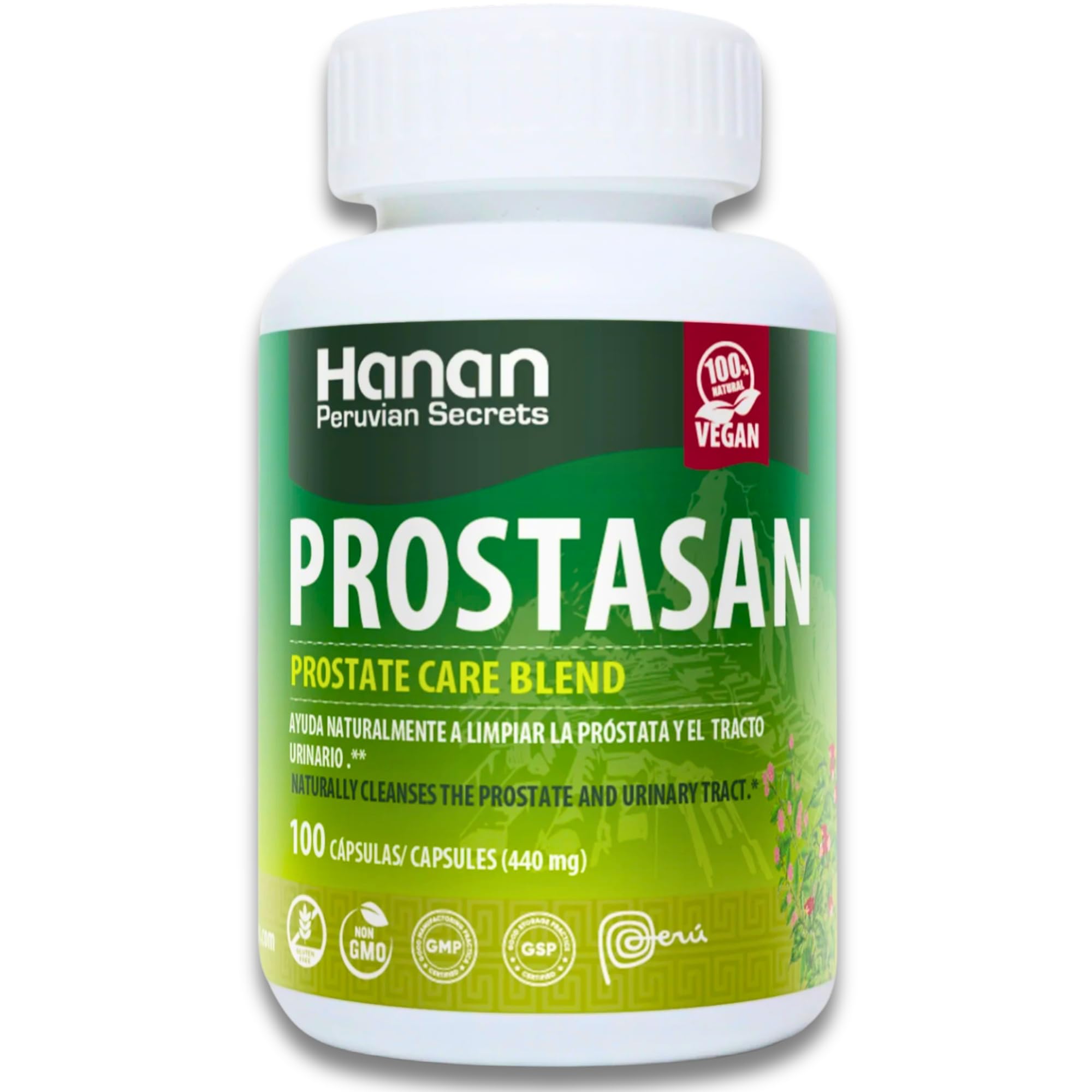 Hanan Prostate Supplements for Men 100 Capsules - Prostasan Blended with Annatto, Humanpinta, Cat's Claw, Horsetail and Soldier's Herb - Prostate