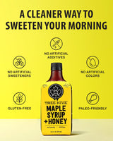 Tree Hive Maple Syrup with Honey, Vanilla, and Organic Cinnamon - All-Natural, No Artificial Ingredients, Gluten-Free - 12.5 oz