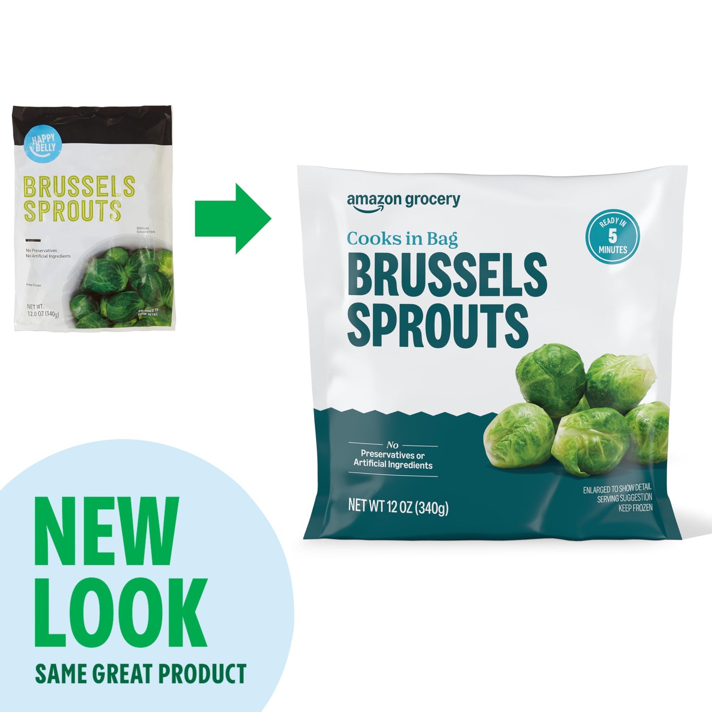 Amazon Grocery, Brussels Sprouts, 12 oz, Frozen (Previously Happy Belly, Packaging May Vary)