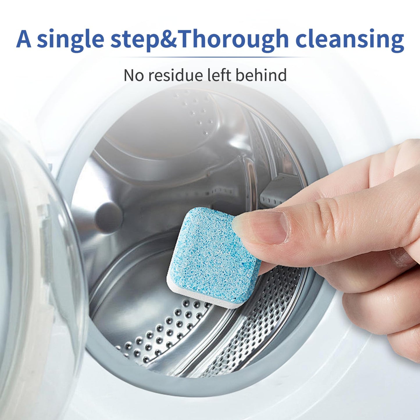 puralb Washing Machine Cleaner Tablets - 24 Tabs (2x12 Pack), 1 Year Supply Deep Cleaning for HE Front Load & Top Load Washers, Septic Safe