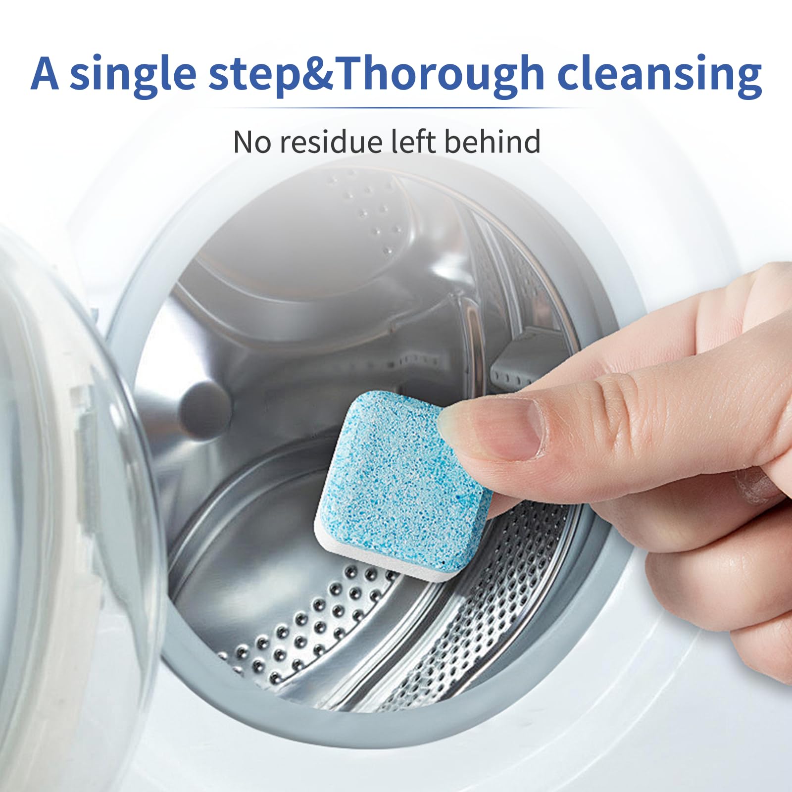 puralb Washing Machine Cleaner Tablets - 24 Tabs (2x12 Pack), 1 Year Supply Deep Cleaning for HE Front Load & Top Load Washers, Septic Safe