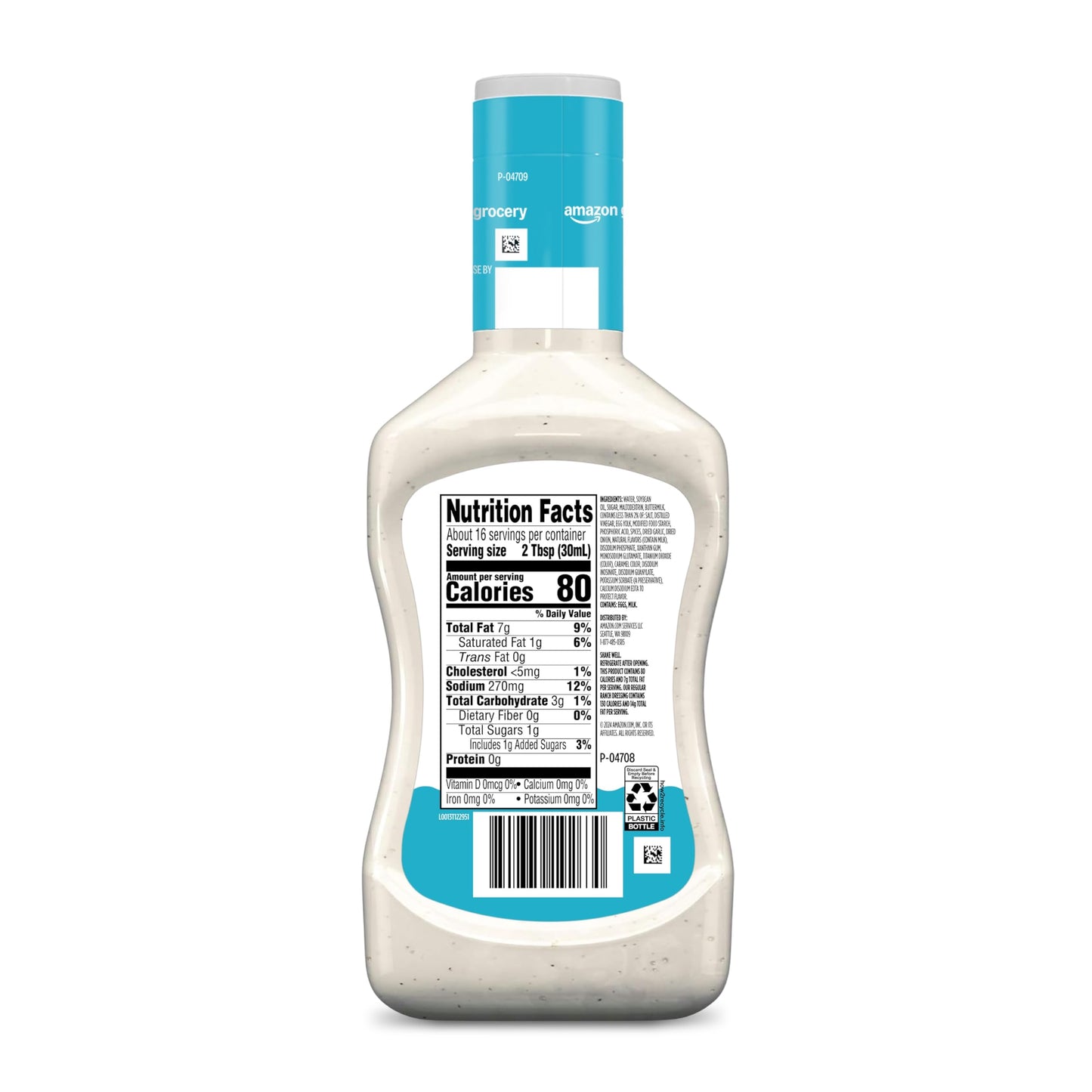 Amazon Grocery, Light Ranch Dressing, 16 Fl Oz