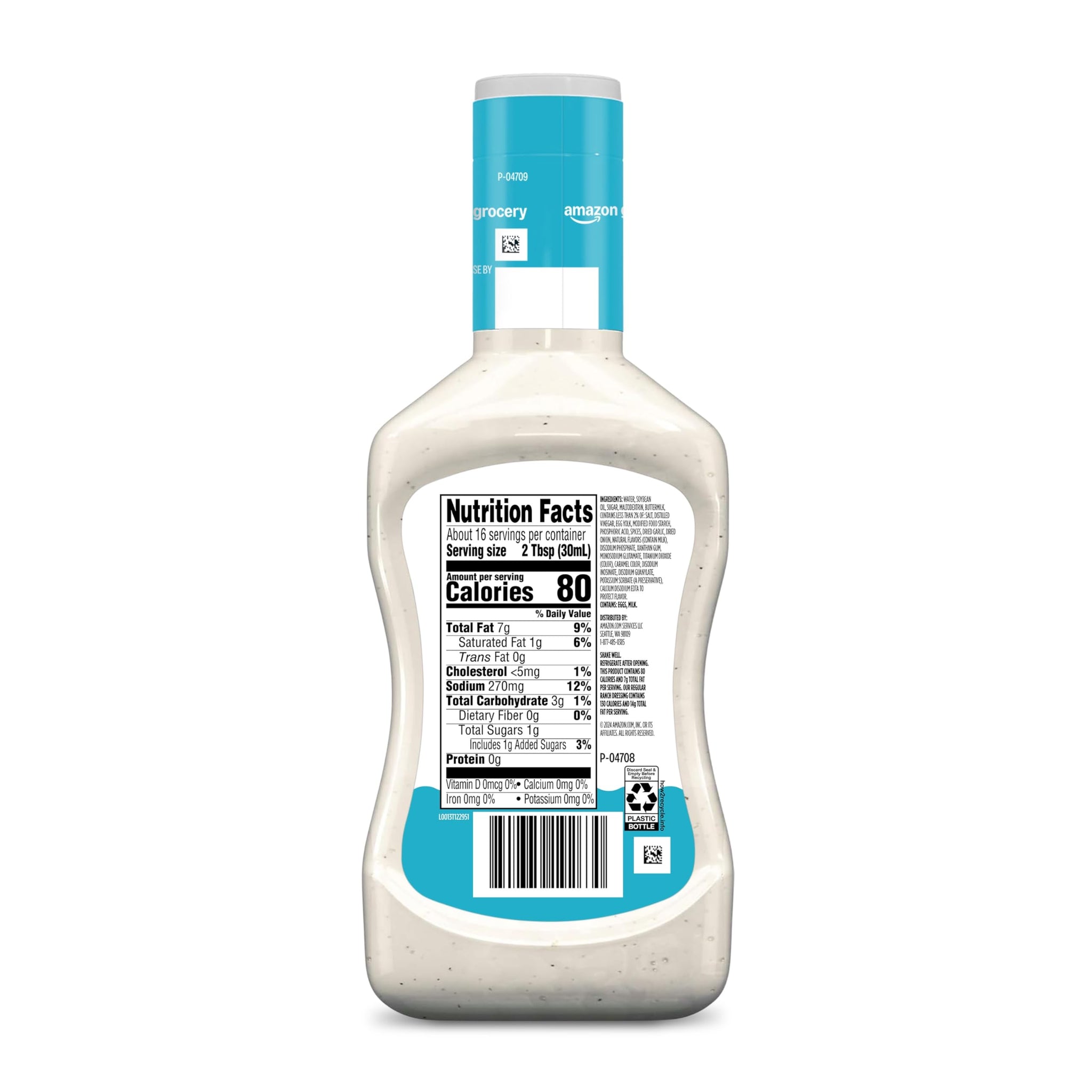 Amazon Grocery, Light Ranch Dressing, 16 Fl Oz