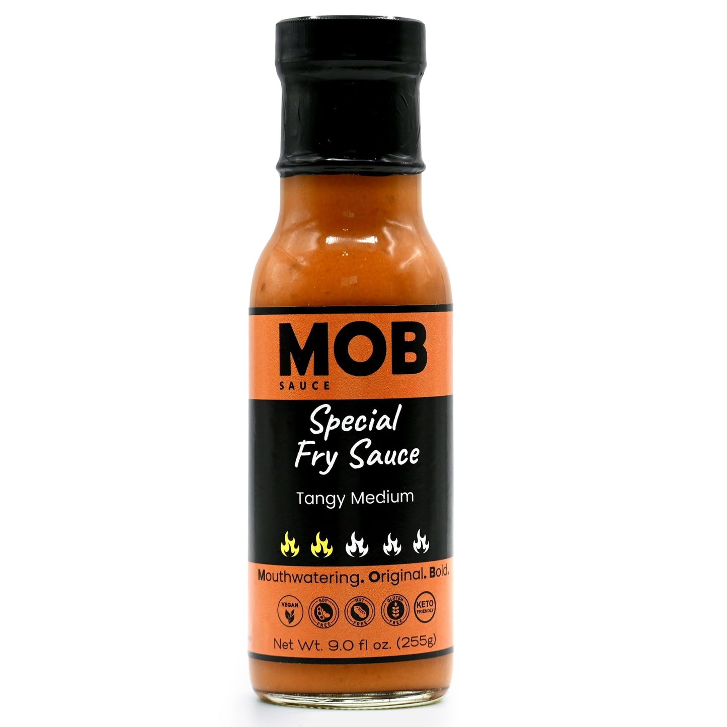 MOB Sauce Tangy Medium Special Fry Sauce - Tangy & Spicy, Plant-Based Condiment for Burgers & More that’s Vegan, Gluten-Free, Keto-Friendly