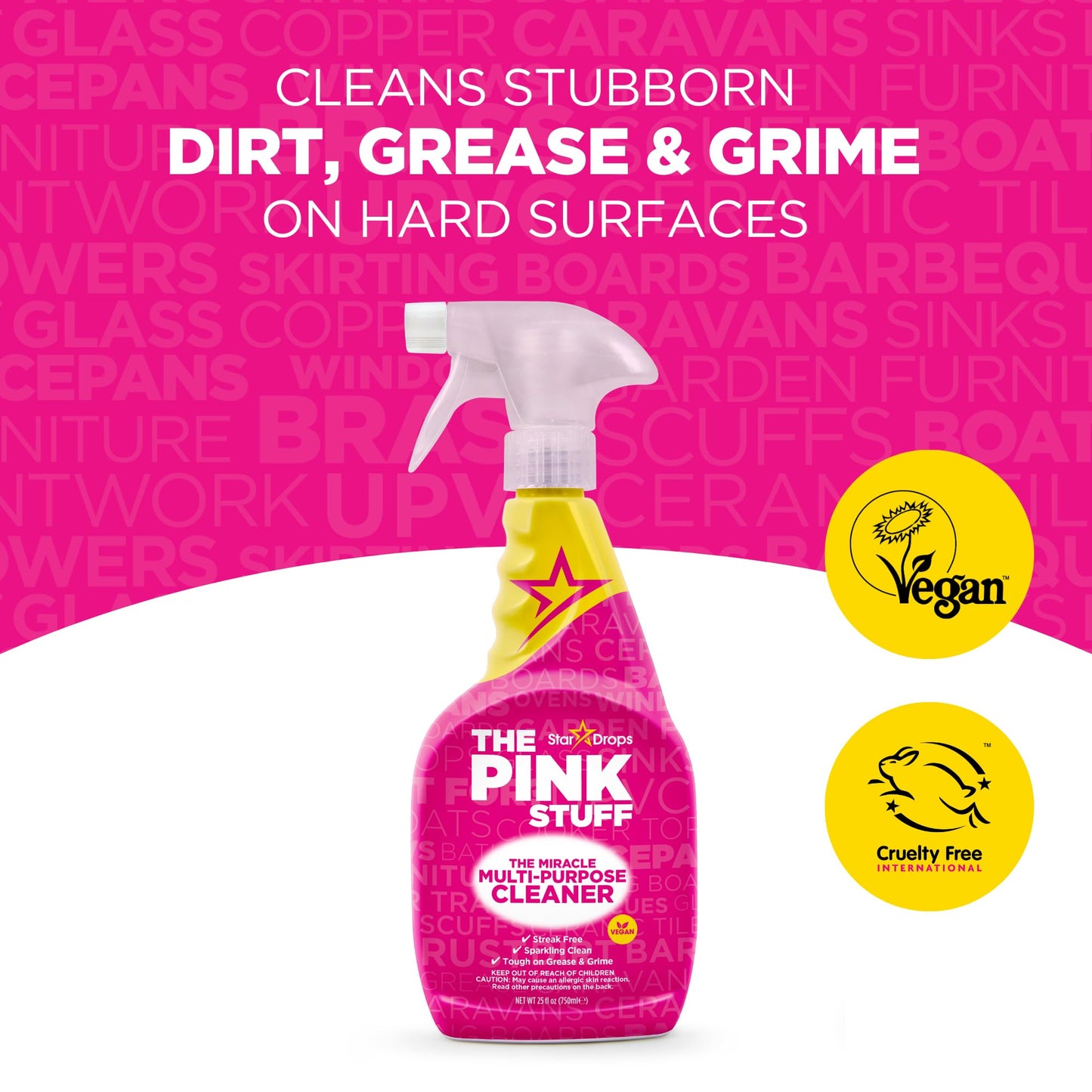 Stardrops - The Pink Stuff - Miracle Cleaning Ultimate Bundle - Paste, Multi-Purpose Spray, Bathroom Foam Spray, and Cream Cleaner - Ideal