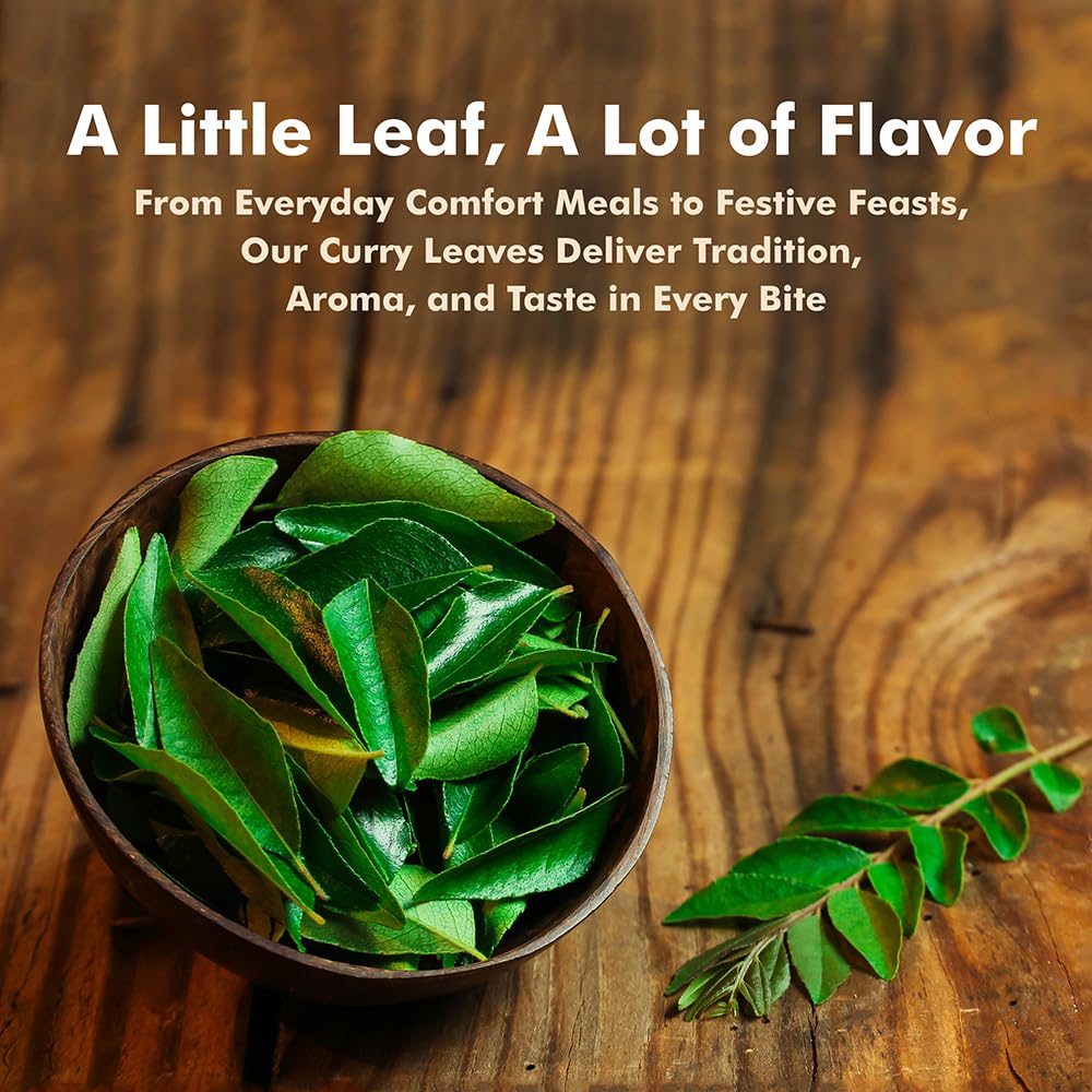 Hebhac Herbs Dried Curry Leaves 0.88 oz (25 g), Aromatic & Fresh - Perfect for Tea, Cooking, Curries & Spices - 100% Natural, Gluten Free, Vegan