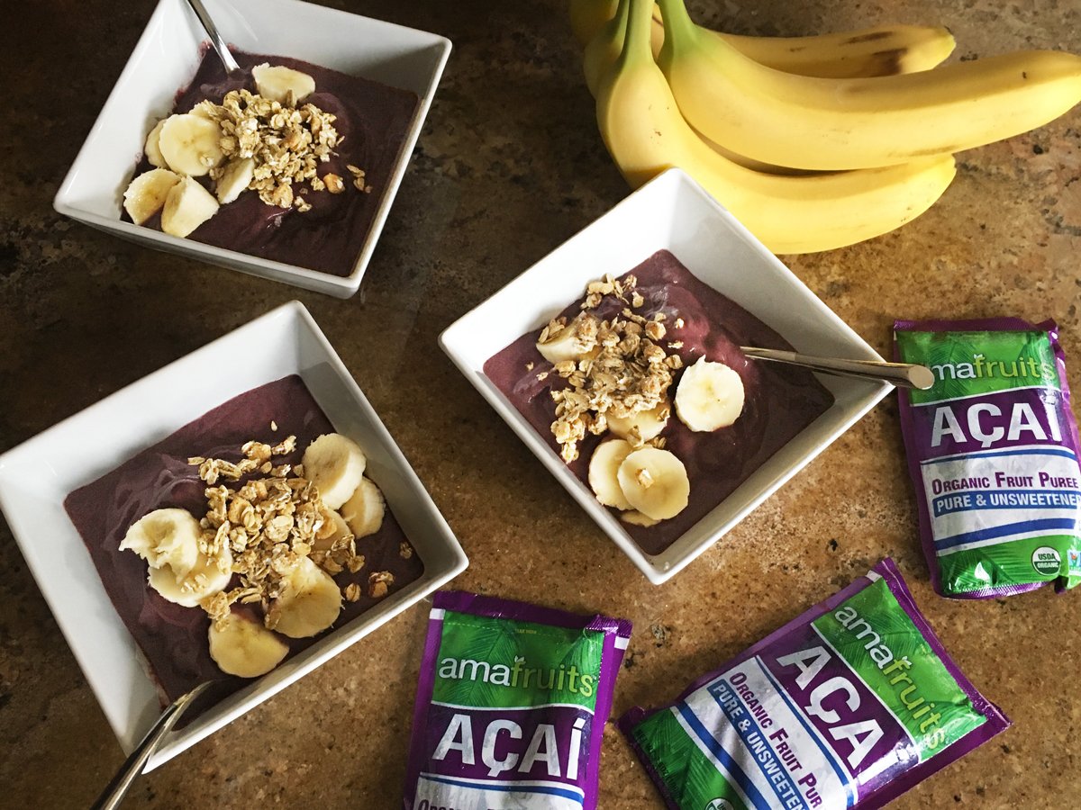 Amafruits Acai Berry Frozen Puree Pure and Unsweetened Smoothie and Bowl Packs | USDA Organic | Non-GMO Certified | Zero Sugar | Antioxidant Rich