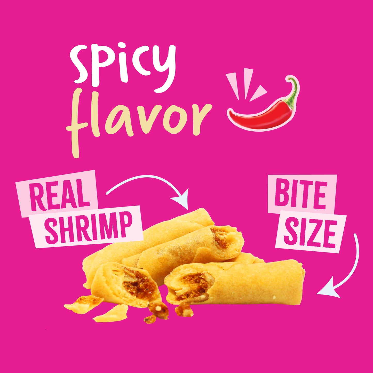 Jans Crispy Asian Snacks Bites, 5.29 oz Resealable Snack Bag (1-Pack, Spicy Shrimp Spring Roll)