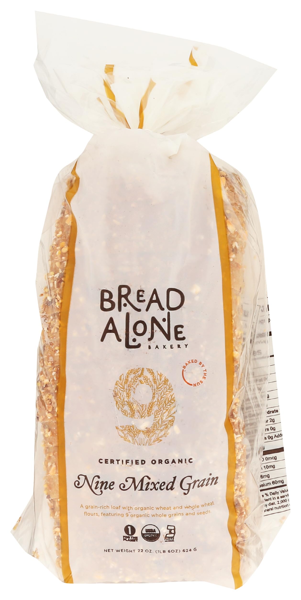 Bread Alone, Organic Nine Mixed Grain, Pullman Loaf, Sliced, 22 oz