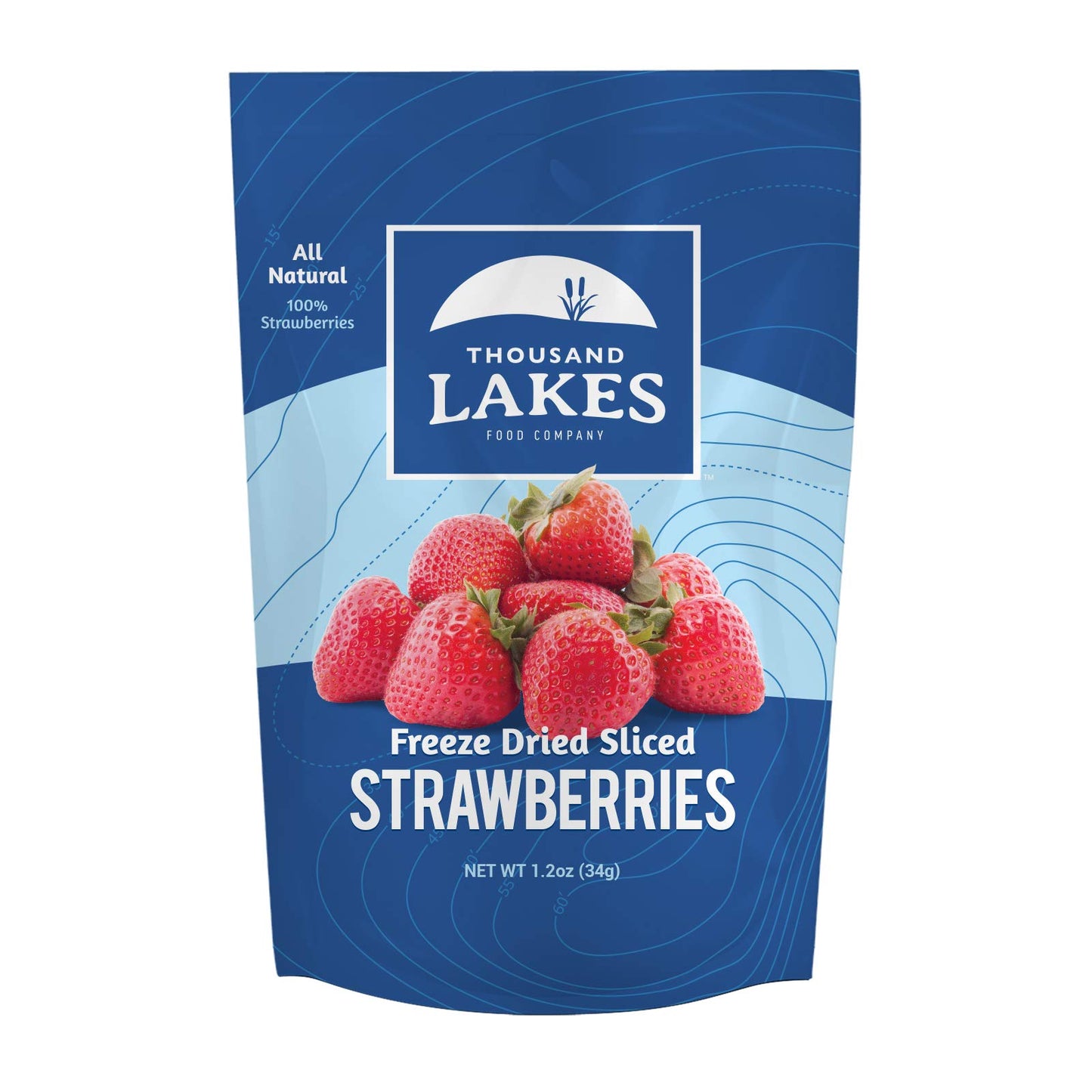 Thousand Lakes Freeze Dried Fruit - Strawberries 4-pack 1.2 ounces (4.8 ounces total) | No Sugar Added | 100% Sliced Strawberries