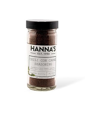 Hanna's Chili Con Carne Seasoning, Premium Quality, 4 fl oz Glass Jar