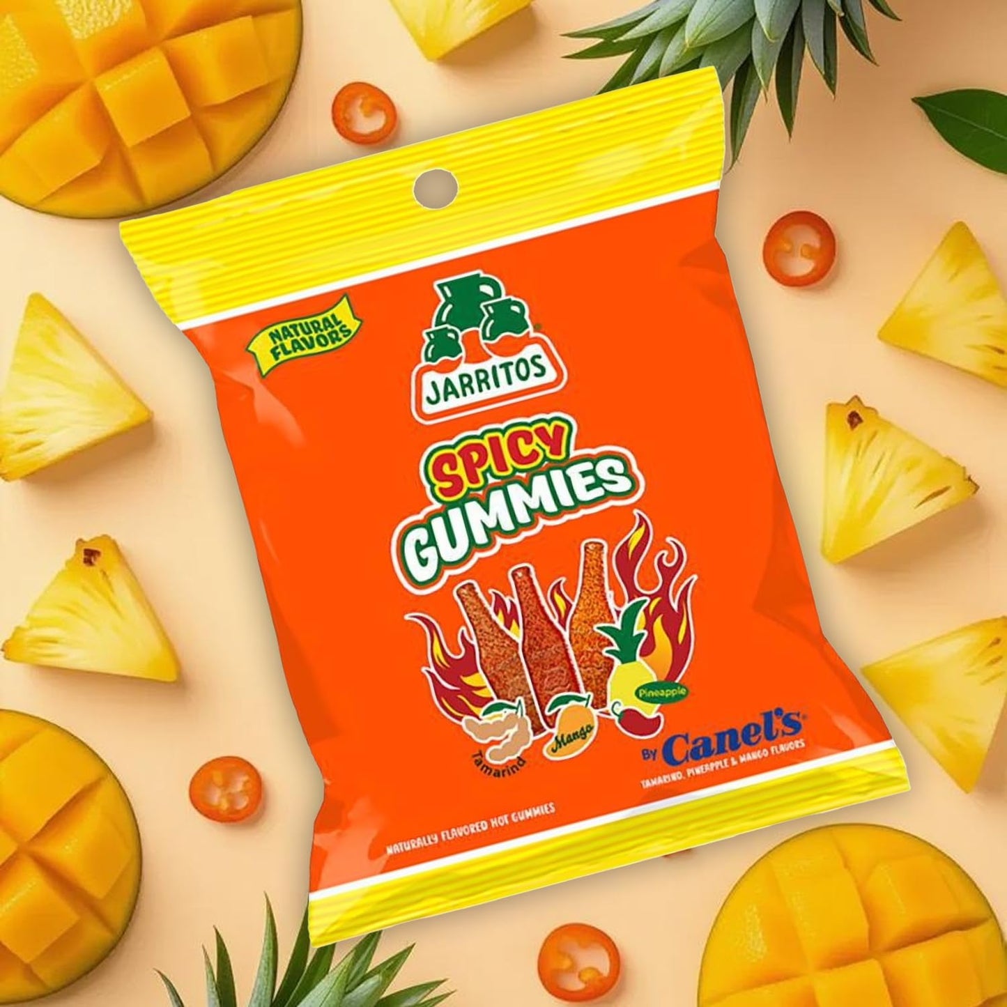 Jarritos Spicy Gummies 7oz Bag - 12 Pack - Mexican Candy Chili Infused Gummies with Fruity Flavors - Sweet, Tangy & Spicy Vegan Chewy Snack Treats