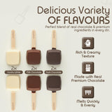 Popbar - Hot Chocolate Sticks - 6 Pack Variety Gift Pack Set Kit- 2 Dark, 2 Milk & 2 Vanilla White. Ideal for Holidays, Valentine's Day, Birthdays