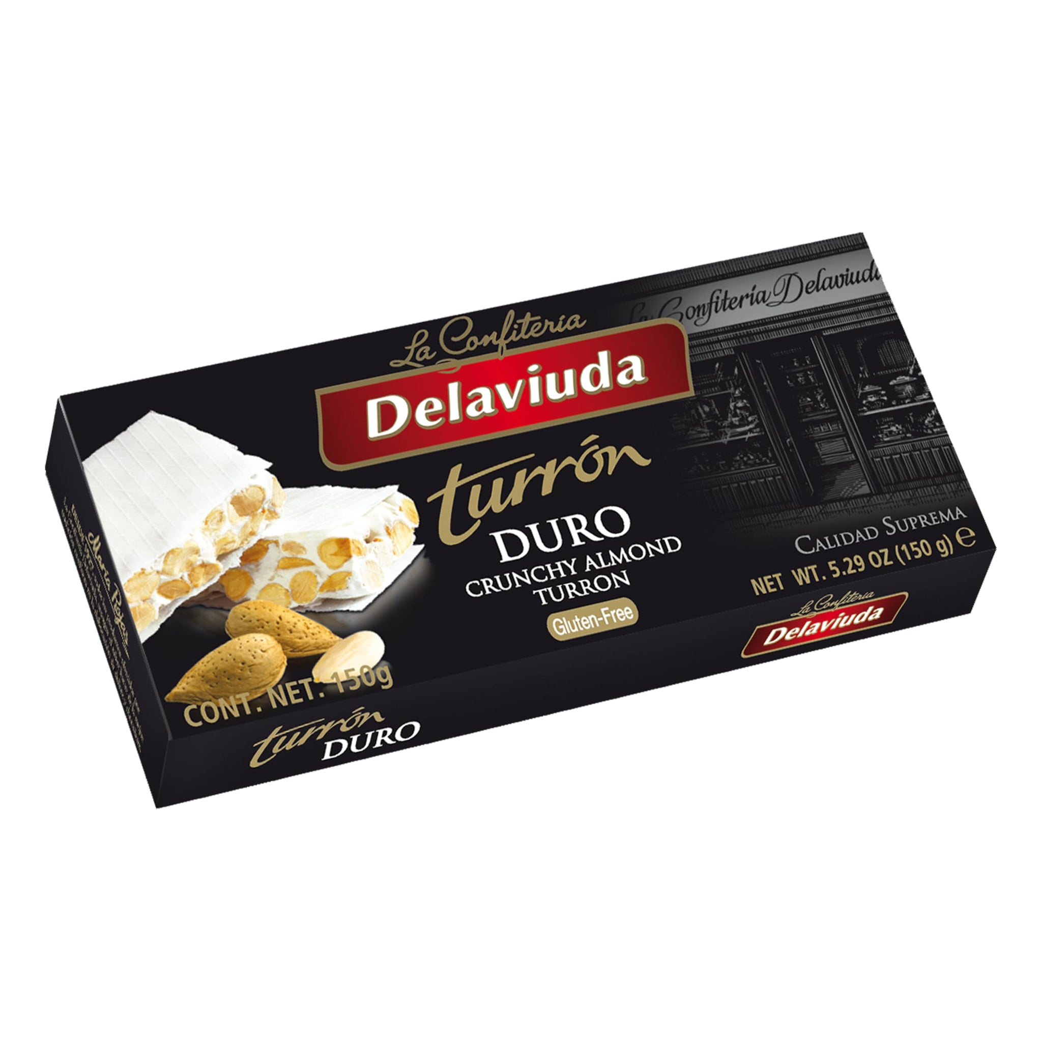 Delaviuda La Confiteria Turron Duro, Crunchy Almond Turron (Pack of 1)