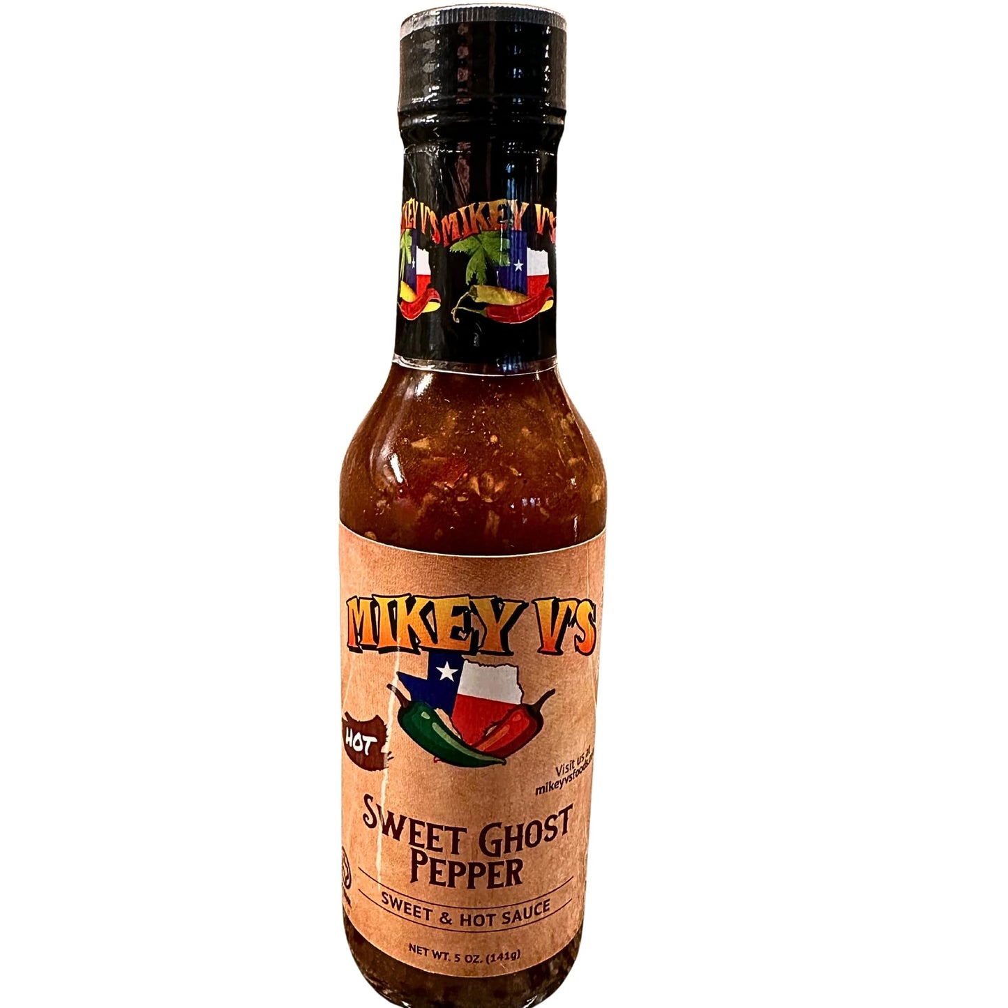 Mikey V's Sweet Ghost Pepper Chili Sauce, Gourmet & Spicy Hot Sauce - Bold Ghost Pepper Heat with Sweet Flavor, Chili Sauce for Wings, Tacos, BBQ