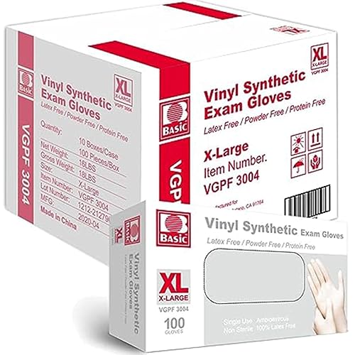 AroPaw Disposable Vinyl Gloves, Clear, Powder Free, Latex Free Disposable Gloves (Medium-1000) VGPF-3002