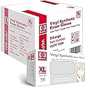 AroPaw Disposable Vinyl Gloves Powder Free, Latex Free, 4 Mil 100 Per Box (Case of 1000, Large)