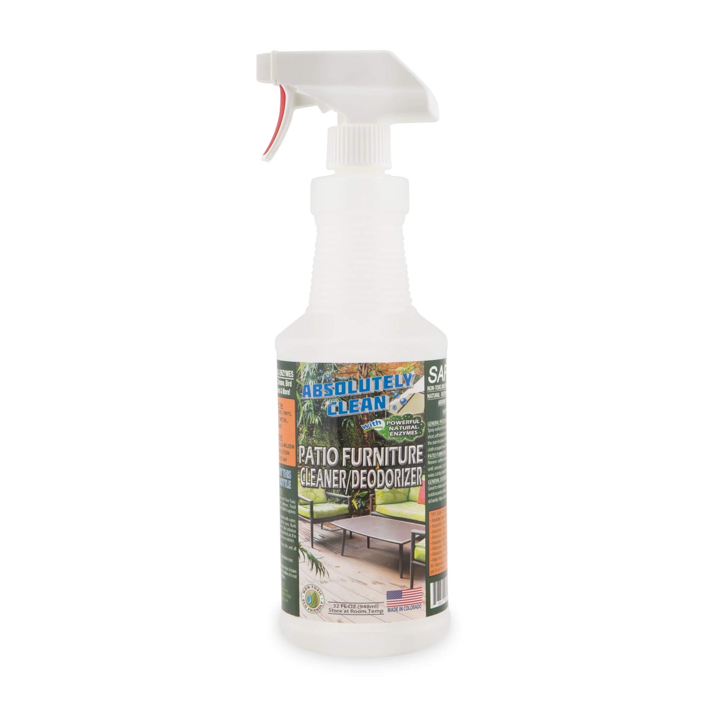 Amazing Patio Furniture Cleaner - Natural Enzyme Easily Remove Dirt, Bird Droppings, Food and Mildew Stains and More from Your Outdoor and Patio