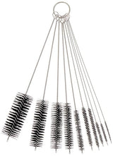 Pipe Cleaners Homewinner 8 inch Nylon Bottle Straw Cleaning Brush Set Stainless Steel Handle Flexible Tube Brushes Multiple Size, Set of 10
