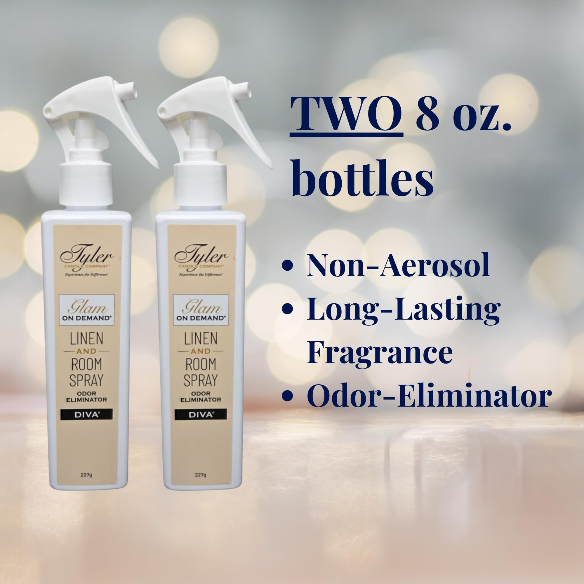 Tyler Diva Room Spray - Glam on Demand 2 Pack - Tyler Linen and Room Spray Bundle with AutoGlam and Stain Remover Pen - Diva Air Freshener and Odor