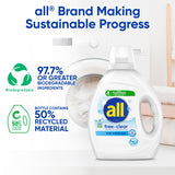 all Liquid Laundry Detergent, Free Clear, 73 Fluid Ounces, 58 Loads