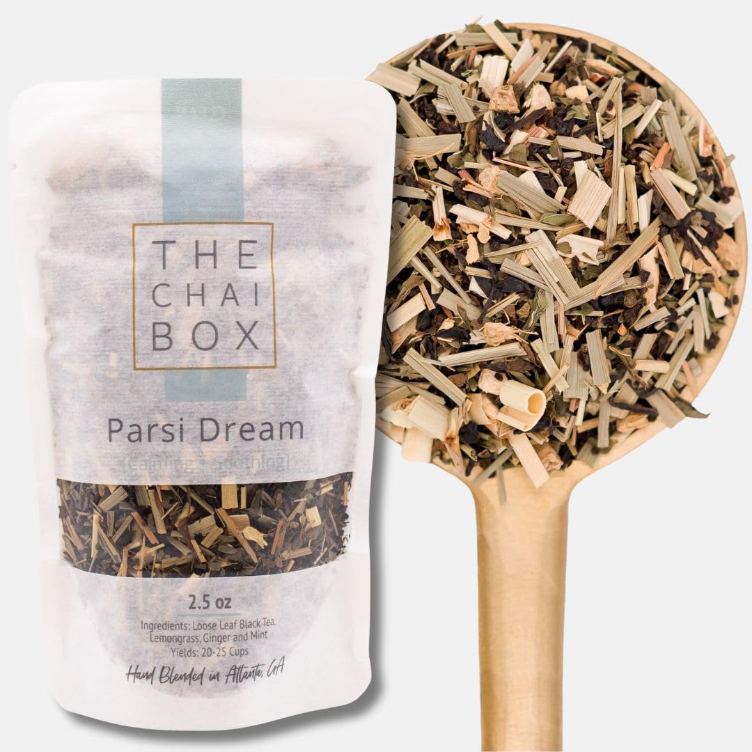 The Chai Box - Parsi Dream - Black Loose Leaf Tea w/Lemongrass, Ginger, Mint. A celebration of the beautiful Parsi culture - Made in Small Batches