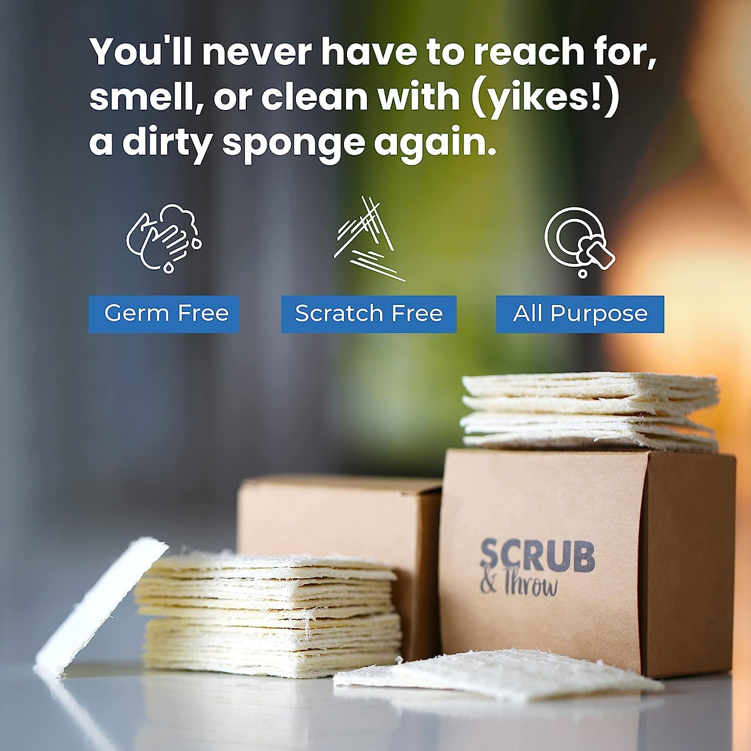 Scrub & Throw Loofah Scrub Sponge, Natural, Plastic-Free, Non-Scratch, for Kitchen, Dishes, Pots and Cleaning, Plant-Based, Plastic-Free