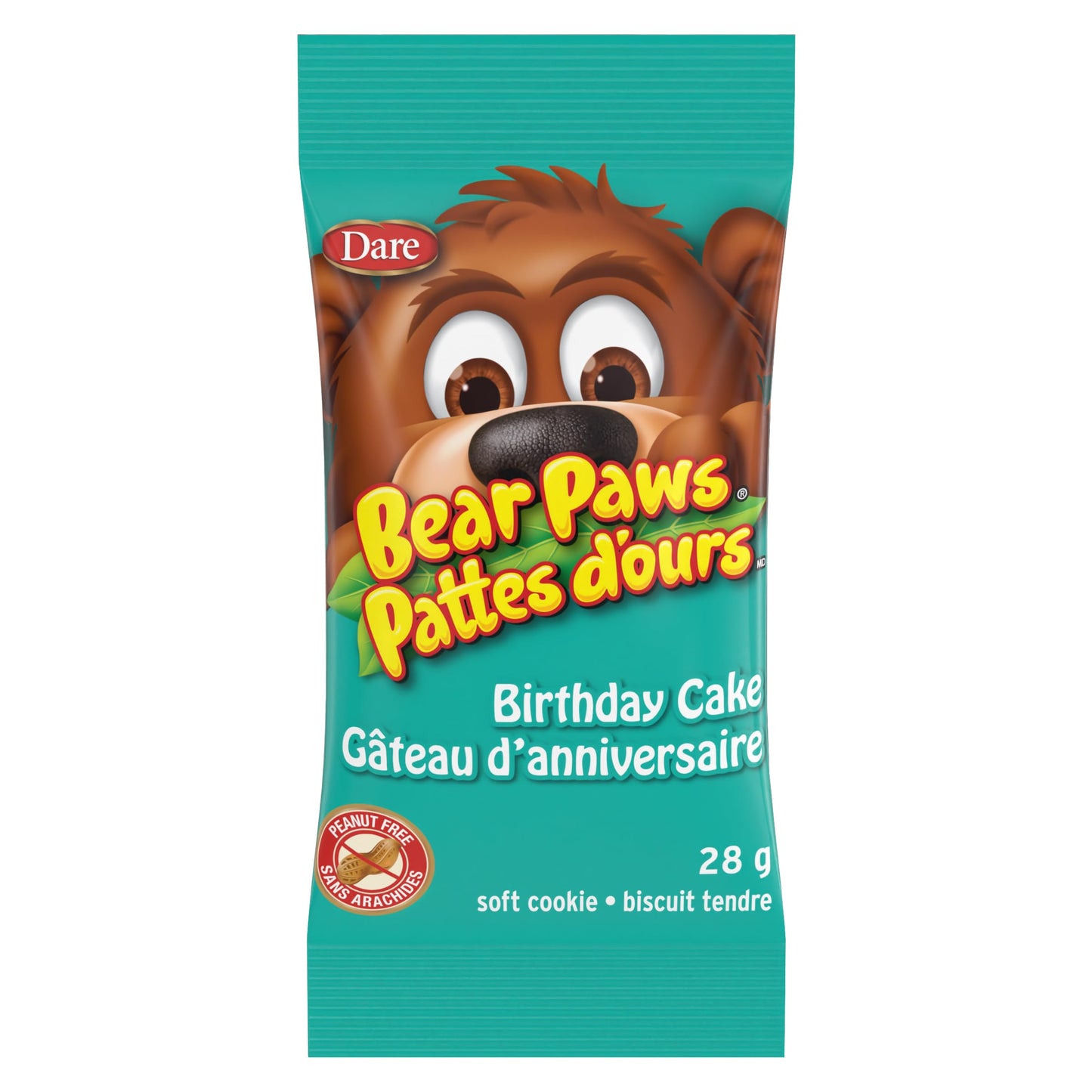 Dare Bear Paws Birthday Cake Cookies, 336g/11.9 oz, 12 Pouches, 1 Box