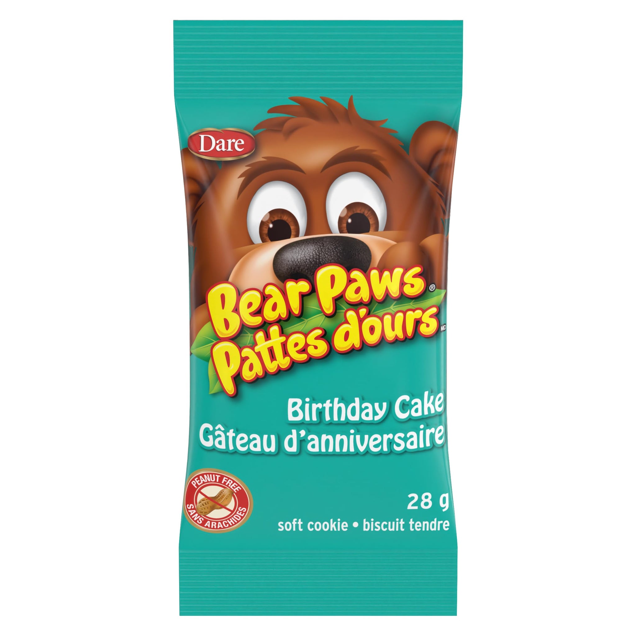 Dare Bear Paws Birthday Cake Cookies, 336g/11.9 oz, 12 Pouches, 1 Box