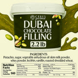 Dubai Chocolate Bar Filling 2.2 lb Bulk Pistachio Cream with Crispy Kataifi