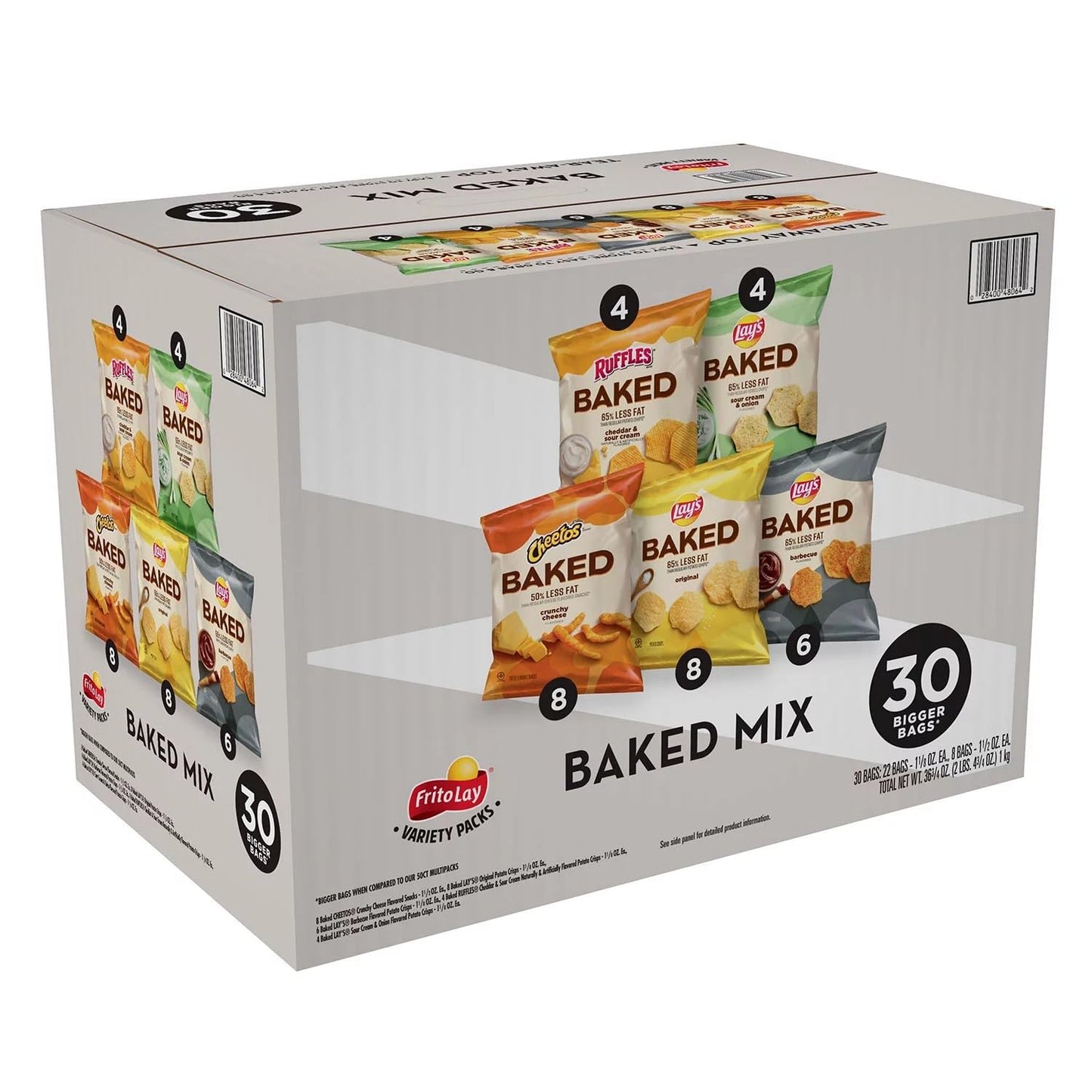 Frito-Lay Baked Snacks Variety Pack Mix Cube, Cheetos, Lays, Ruffles (30 Count)