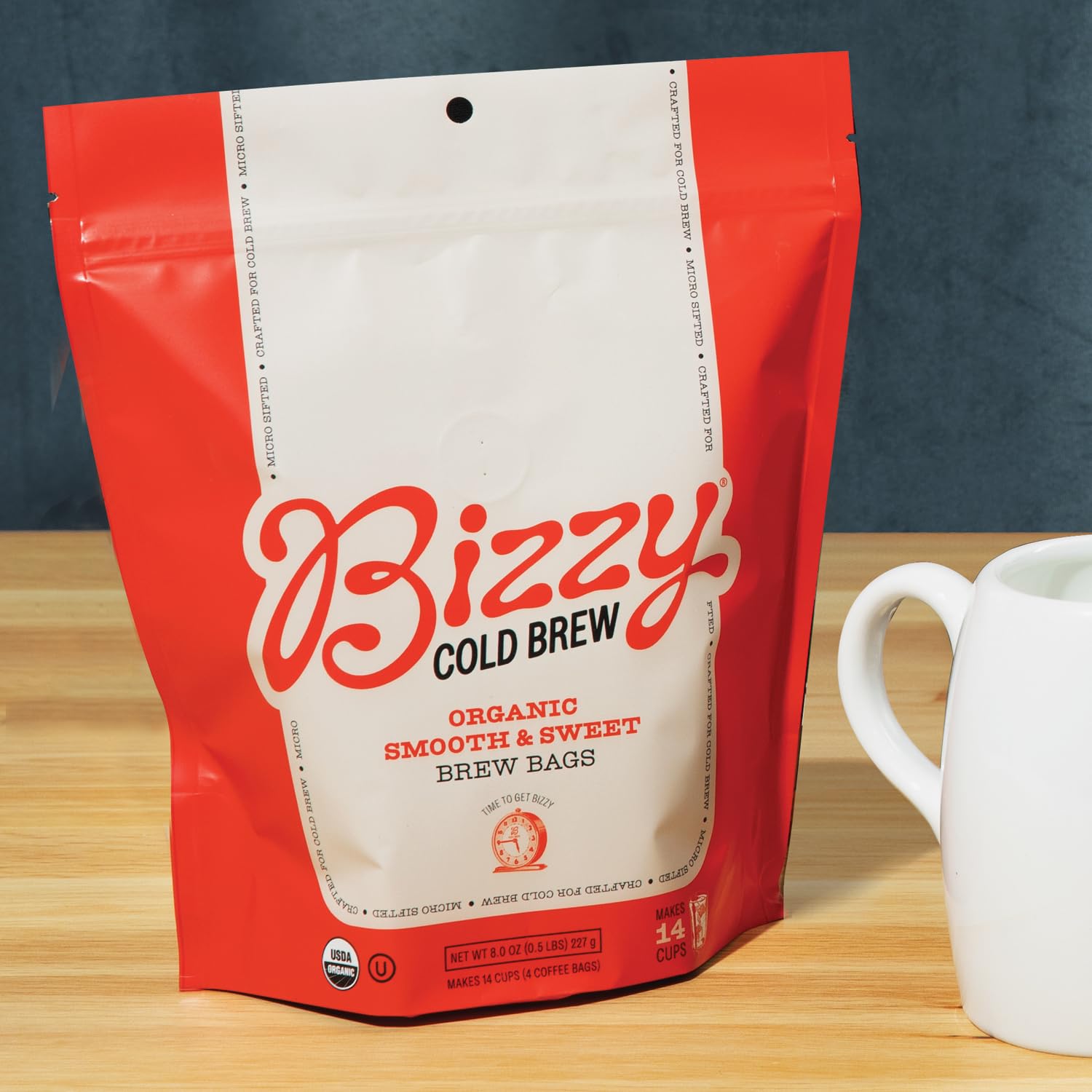 Bizzy Organic Cold Brew Coffee | Smooth & Sweet Blend | Coarse Ground Coffee | Medium Roast | Micro Sifted | Specialty Grade | 100% Arabica | Brew